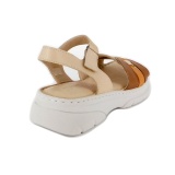 Sandale Anna Viotti, model 360, culoare bej cu maro - Img 3