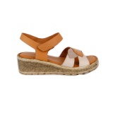 Sandale Anna Viotti, model 285, culoare maro cu bej - Img 2