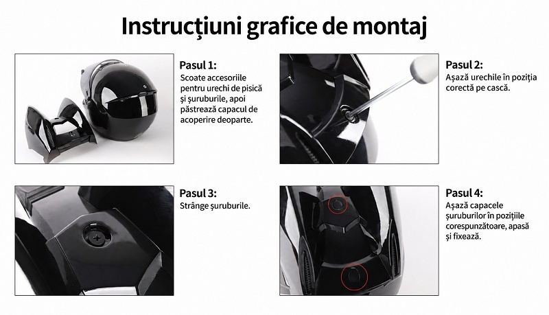 Cască moto montaj-pentru motocicletă, scuter și deplasări urbane