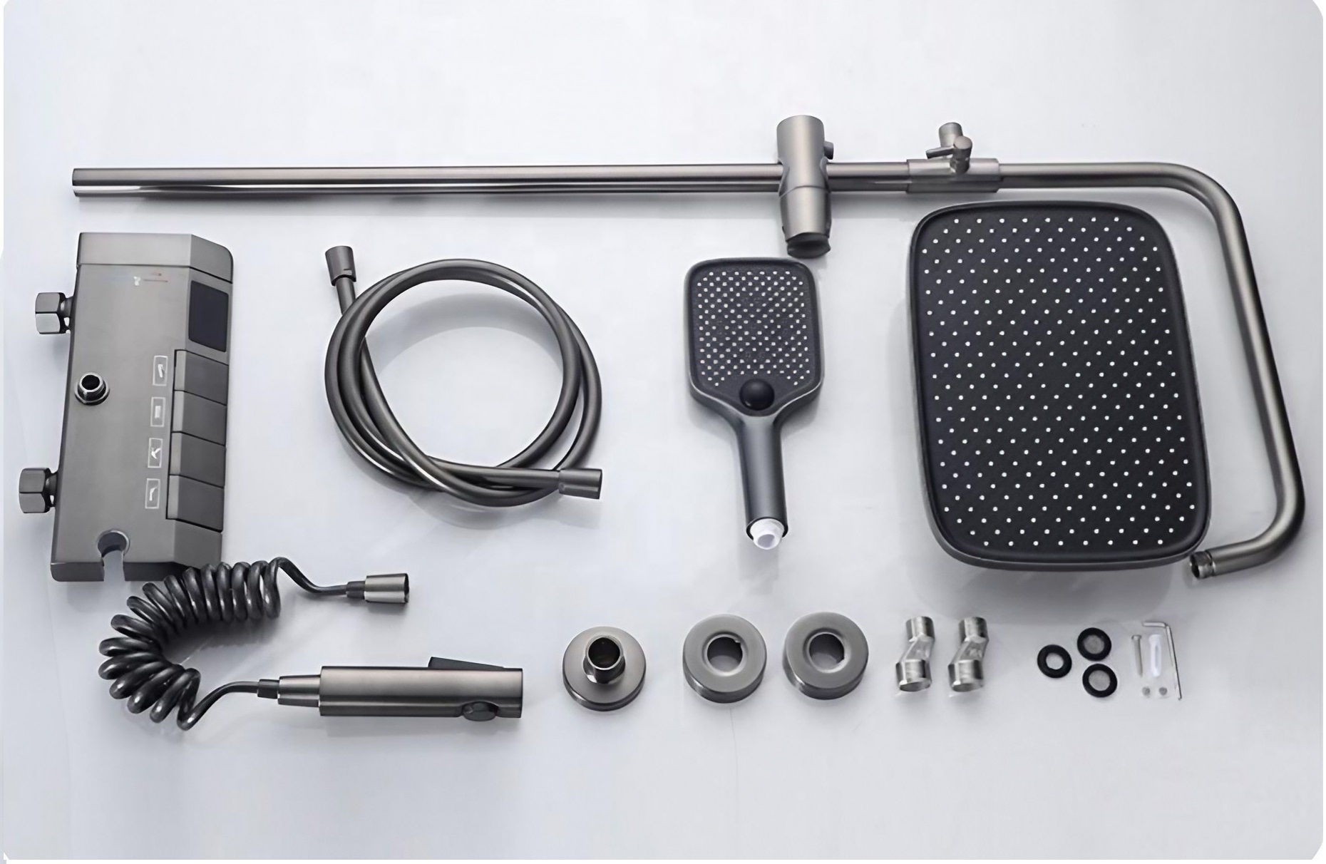 Set complet coloană de duș cu cap bideu și accesorii de montaj incluse