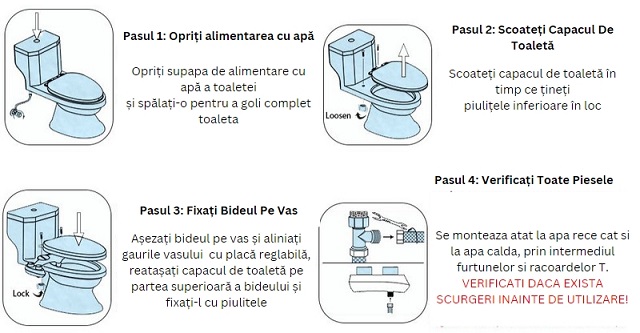 Bideu non-electric ultra slim cu apă caldă și rece, montaj pe vasul de toaletă - Dittom