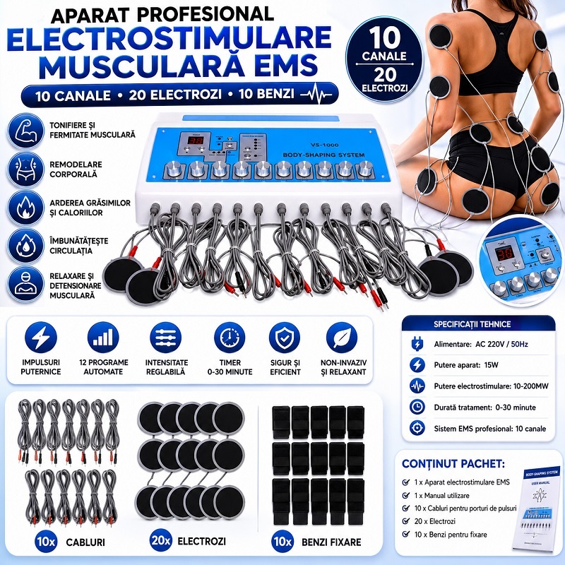Professional EMS Electrostimulation Device 10 Channels – Body