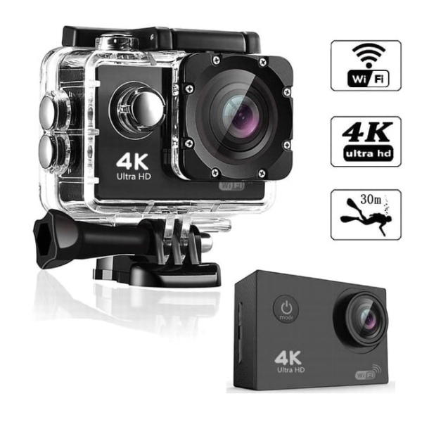 Camera Video Sport 4k + Mănuși + Ochelari + Cagulă și Suport de Perete- Flytec™