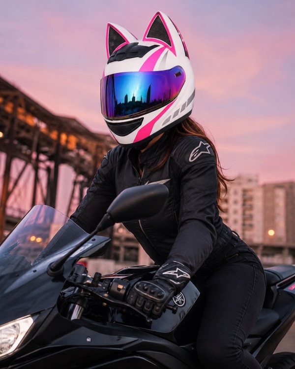Cască Moto Integrală pentru Damă Full Face cu Vizieră Oglindă, Design Sport Aerodinamic, Ventilație Avansată și Căptușeală Confortabilă - Cască de Protecție pentru Motocicletă, Scuter și ATV - Img 6