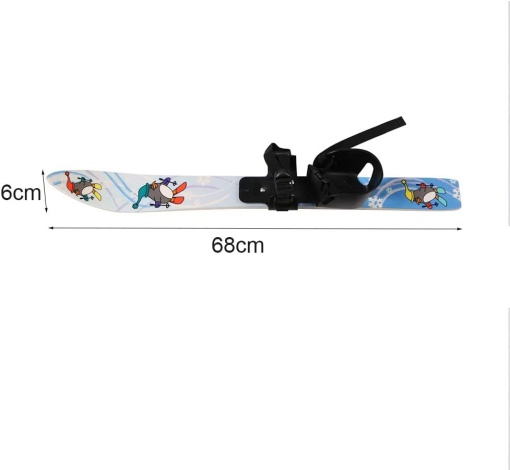 Downhill Skis for Children or Beginners, Plastic, with Balance Sticks, Length 68 cm, for Snow and Winter Sports - Img 4