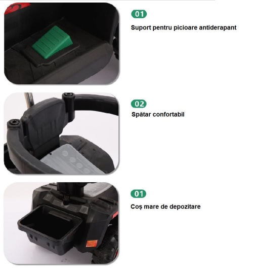 Electric car for children, ATV with push handle, remote control, music, lights, high-back seat, sunshade, 6V battery - Img 5