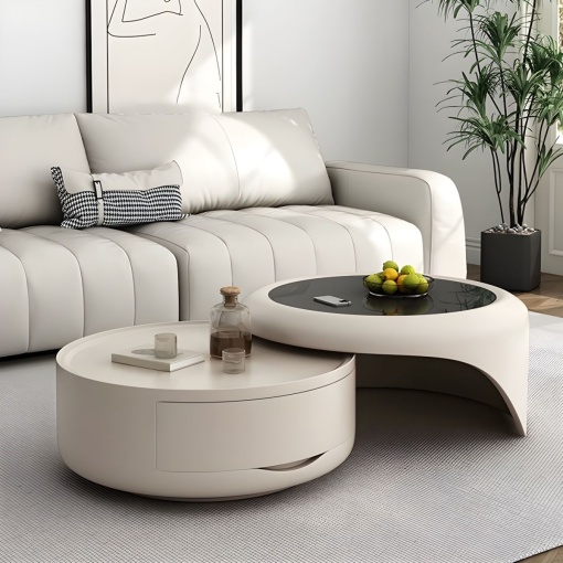 Extendable wooden coffee table with tempered glass, Italian style - Img 4