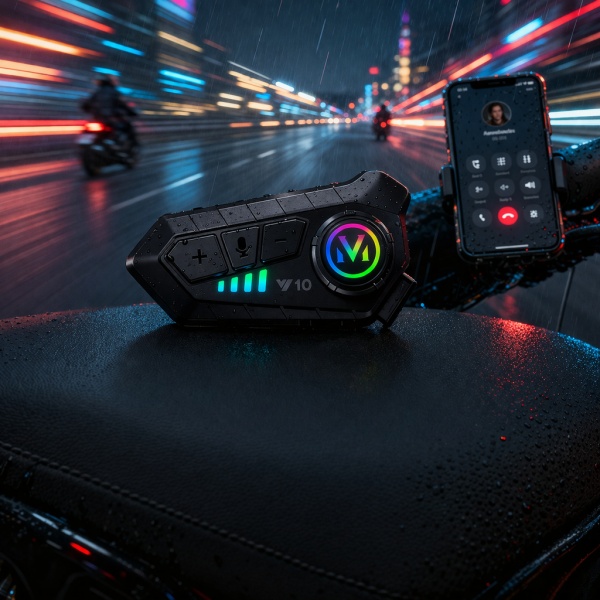 Intercom Moto V10 Bluetooth 5.3 – Universal System for Any Headset, Noise Cancelling, IPX6 Waterproof, HD Sound - Img 4