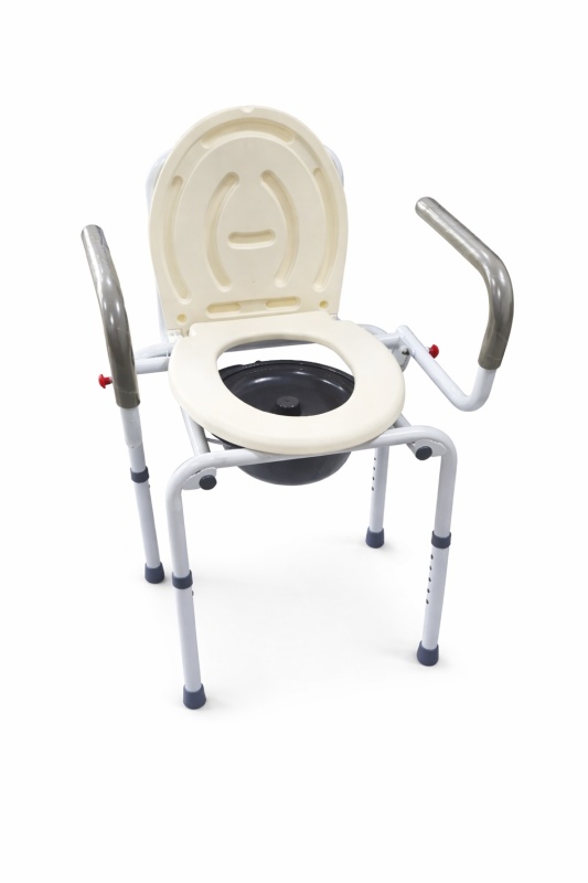 Mobile Toilet Seat with Tank, Adjustable 65-75 cm, with Sides, for the Elderly and Home Care - Img 4