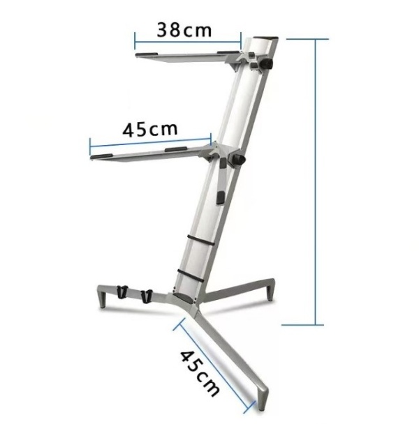 Stativ profesional orgă și pian 2 niveluri, reglabil, aluminiu - pentru scenă și studio – SatLink Spider Pro - Img 2