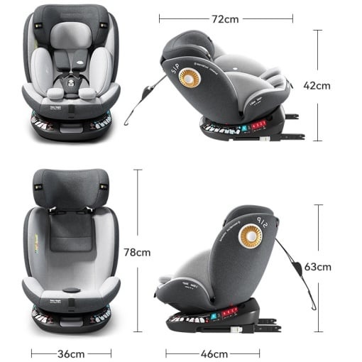 Scaun auto bebe ISOFIX rotativ 360 grade schema montaj - Dr.Denis™