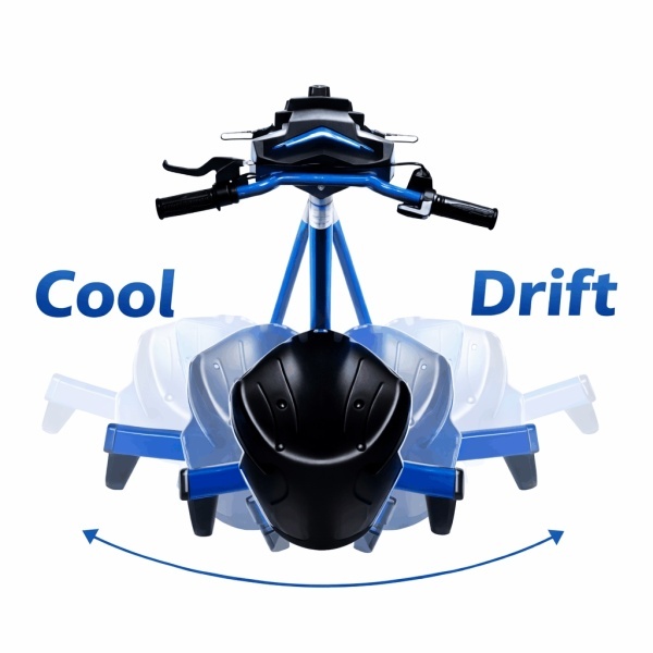 Trotinetă drift albastră văzută de sus, cu roți din spate pentru drifturi distractive - Flytec™