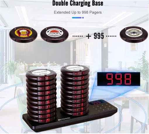 20-channel pager kit for restaurants, fast food, cafes, advanced wireless calling system - Img 6