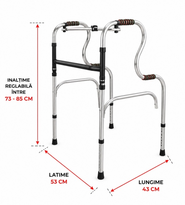 Adjustable Aluminum Walking Frame – Lightweight and Durable for Seniors and Medical Rehabilitation - Img 3