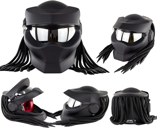 Casca Moto Full-Face, Open-Face, Vizieră Fumurie, Personalizată Predator, Marimi: M, L, XL - Flytec™ - Img 2