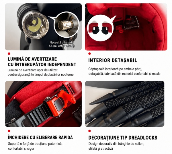 Cască Moto Predator Full Face cu Vizieră Fumurie, Ochelari de Soare Integrați, Lumină LED și Interior Detașabil pentru Motocicletă, ATV și Enduro Flytec - Img 7