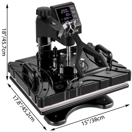 Heat transfer press 30x38cm, 10 in 1 customizations at 1000w, combo sublimation, t-shirts, ceramics, sweatshirts, pillowcases, backpacks, flags, mugs, caps, plates, pens - Img 2