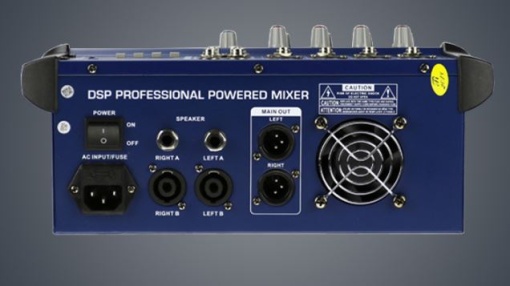 Mixer audio profesional cu amplificare, putere 2x250 W, 4 canale, 16 efecte, egalizator 5 benzi, Bluetooth, USB/MP3 și Sound Card - Img 3