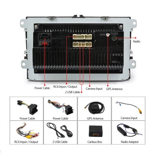 Navigație SatLink™ Android 9.1, display 7 inch Vw , Nissan , Opel , Ford Wifi , Bluetooth , Waze, Conectori ajustabili și suporți prindere, Ramă 2DIN - Img 7