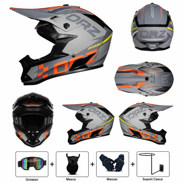 Premium Cross Rack Helmet Set with Gloves, Goggles, Balaclava for Motorcycles, Dirt Bike, Enduro, Atv - Flytec™ - Img 3
