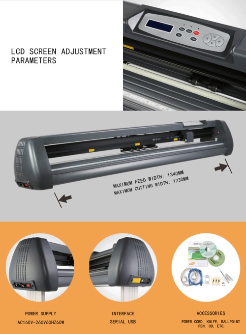 Professional SK-1350T plotter cutter, 1350 mm wide, USB, Arcut software, for contour cutting - advertising production - Img 13