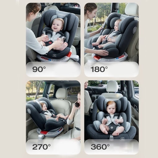 Scaun auto bebe ISOFIX rotativ 360 grade diperite pozitii de folosire - Dr.Denis™