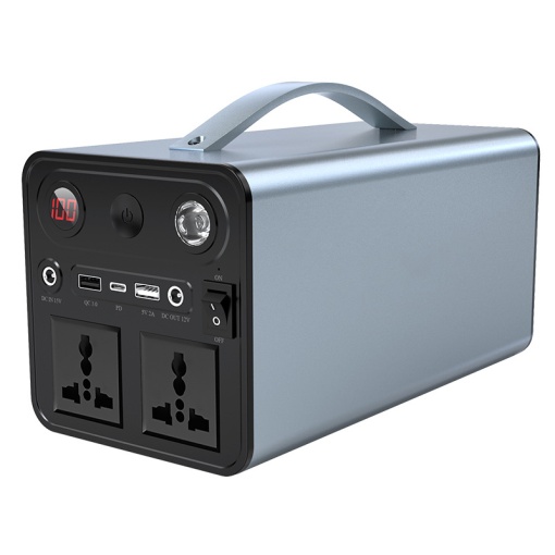 Baterie laptop power bank camping, pescuit, de 10A, cu 2 prize 230 V încorporate - invertor auto, 2 USB, ieșire dc de 12 V + 1 intrare panou solar