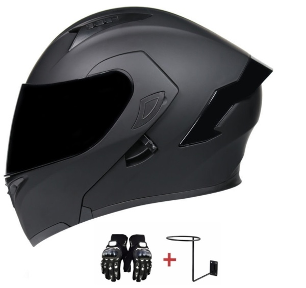 Casca moto Black Night vedere frontala cu viziera inchisa design sport - Flytec™