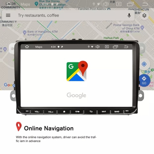 Навигация Volkswagen|Skoda|Seat с Android 11, CarPlay 2GB RAM 32 GB ROM, 9-инчов екран, предназначена за Golf 5, Golf 6, Jetta, Passat B6, CC, B7, Polo, Tiguan, Touran, Skoda, Seat - Img 2