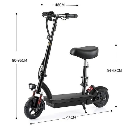 350W foldable electric scooter with seat and alarm - Img 3