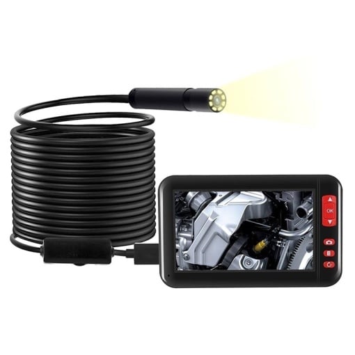 Cameră Endoscopică HD Impermeabilă Cu Display LCD &amp; Suport - 4.3&quot;, 8mm, IP67, 2000mAh / Diagnoză service auto
