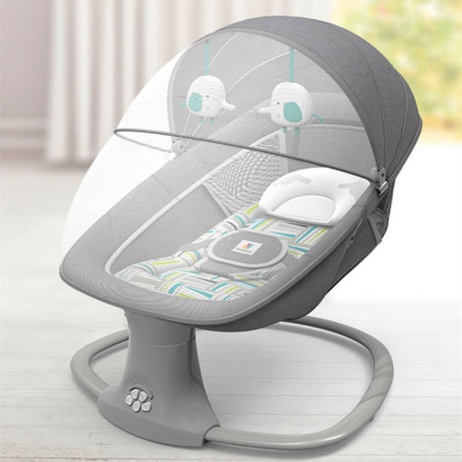 Leagăn bebelusi, Balansoar bebe 3 in 1 Mastela, Spătar reglabil, plasă de protectie, melodii, bară activități, usb, bluetooth, telecomandă