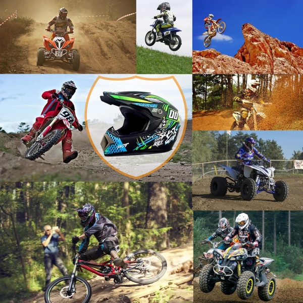 HyperX Ride Cross Helmet Set with Gloves, Goggles, Balaclava and Wall Mount for Motorcycles, Enduro, ATV, Bicycle - Flytec™ - Img 5