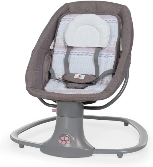 Leagăn electric bebeluși, Balansoar bebe 3 în 1 Mastela, Spătar reglabil, plasă de protecție, melodii, bară activități, USB, Bluetooth, telecomandă - Img 2