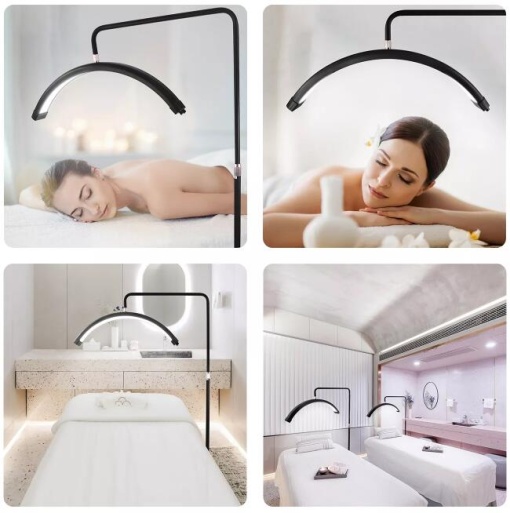 MoonLight Cosmetic Crescent Lamp for Manicure + Eyelashes - 70 cm, 50 W LED, adjustable warm + cold light, 360° rotation, nails, studio, make up, tattoos - Img 10