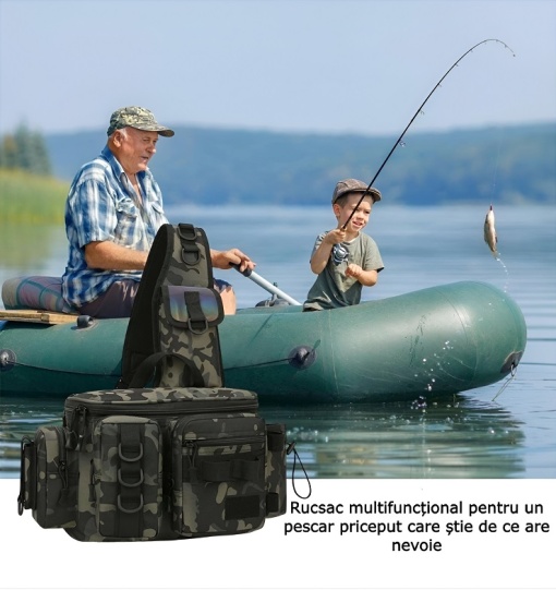 Multifunctional Fishing Backpack, Waterproof Bag for Fishing Gear, Hiking, Hunting, Shoulder, Camping Equipment, Camouflage - Img 9