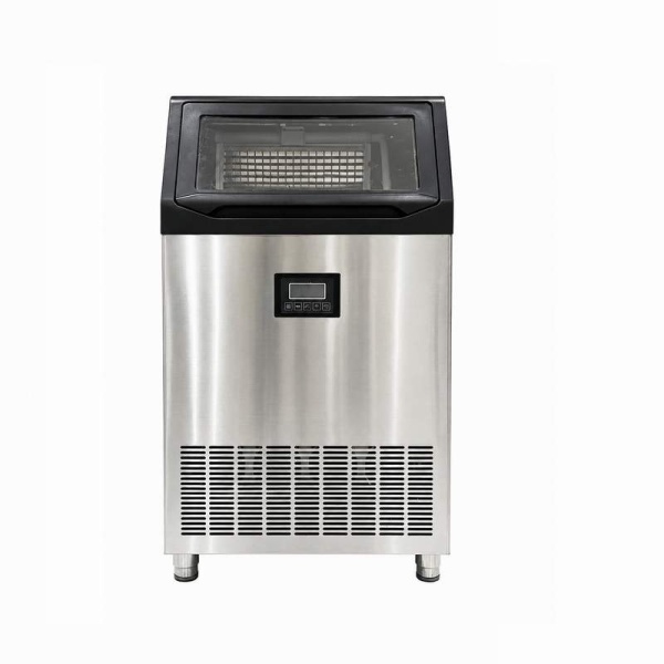 Ice maker profesional din inox cu rezervor de stocare 40kg si sistem automat de producere a ghetii. Design compact si constructie robusta, potrivit pentru utilizare intensiva in unitati comerciale si industria HoReCa.