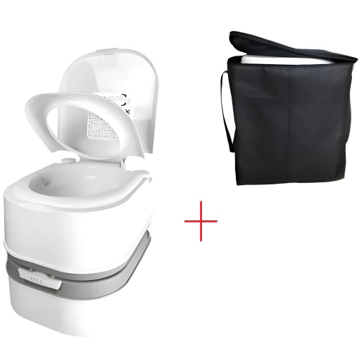 Toaletă Ecologică Portabilă Premium 24L – Dublă Evacuare, Fără Miros, Indicator Nivel Umplere, Înălțime mare 42 cm