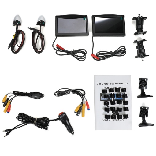 Kit 2 camere unghi mort + 2 ecrane + Vizibilitate HD