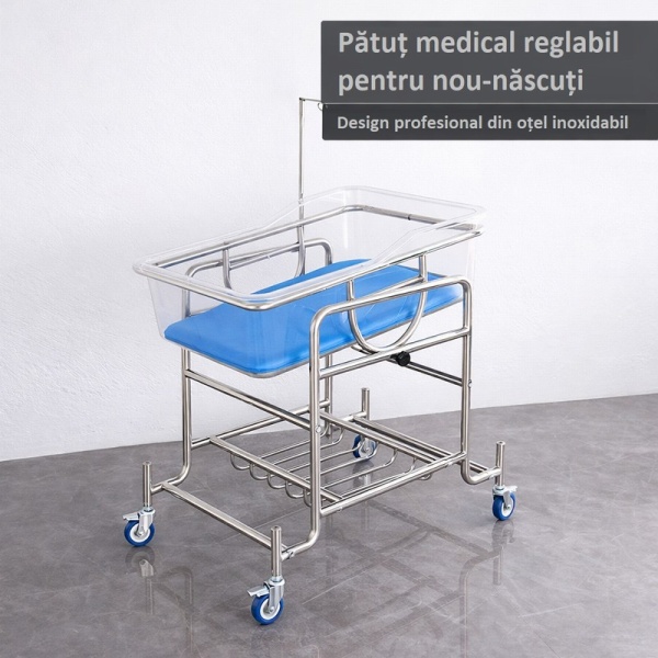 Pătuțul medical Dr.Denis este construit integral din inox medical