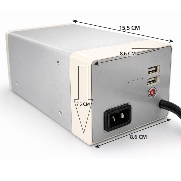 Alimentator baterie portabil 220V cu 2 porturi USB carcasă metalică pentru echipamente electronice DenisNetwork