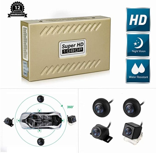 Kit sistem camere pentru parcare 360 grade, 3D cu 4 camere wide, vedere nocturnă, 1080P, fără unghi mort