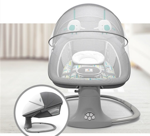 Electric baby swing, 3 in 1 baby swing Mastela, adjustable backrest, protective net, melodies, activity bar, usb, bluetooth, remote control - Img 4