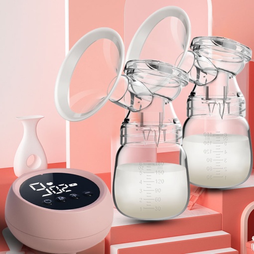 Mobile electric breast pump, with its own battery, 2 180ml bottles, for milking with 9 massage modes and low-noise suction - Img 2