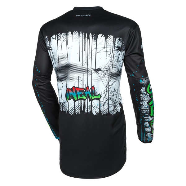 O'Neal Element RANCID Black/White Motocross Shirt – Comfort, Ventilation and Freedom of Movement - Img 2