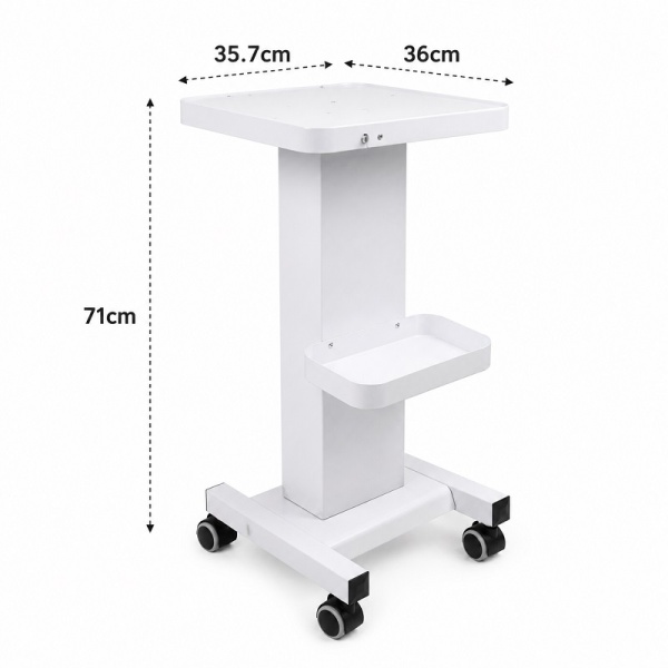 Professional Salon Equipment Table in Metal, White Apprentice with Equipment Rollers, Resistant up to 30kg - Img 2
