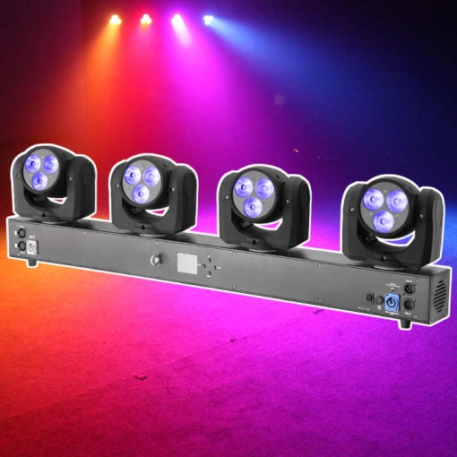 RGBW 4x10W Многоцветна LED светлинна лента с LCD дисплей, DMX и музикално управление - Img 5