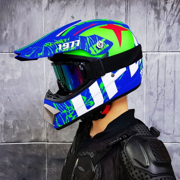 Cască Cross Electric UFO cu Mănuși, Motociclete, Dirt Bike, Enduro, Atv, - Flytec™
