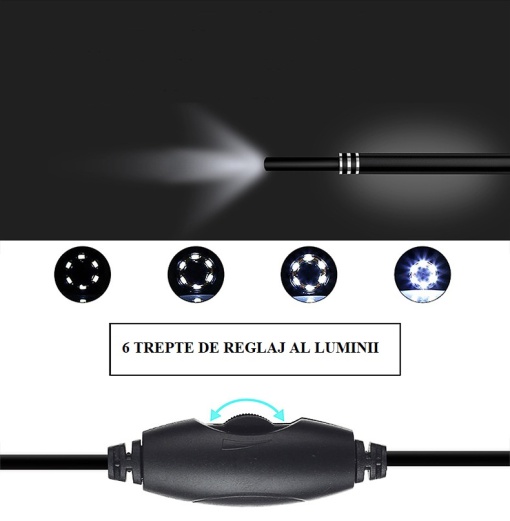 Waterproof endoscopic camera with cable length 10m, 8mm - USB, MICROUSB, TYPE-C - Img 5