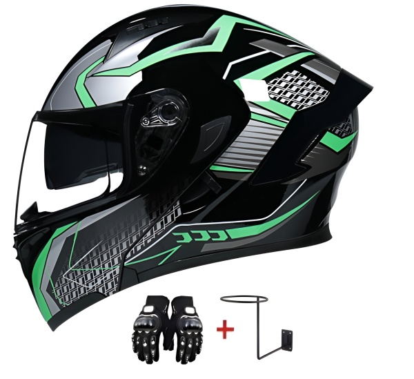 Конфигуратор Каска за мотоциклет, скутер и цялото лице с двоен визьор - Sport Design Black Phantom, модулна сгъваема система - Img 3
